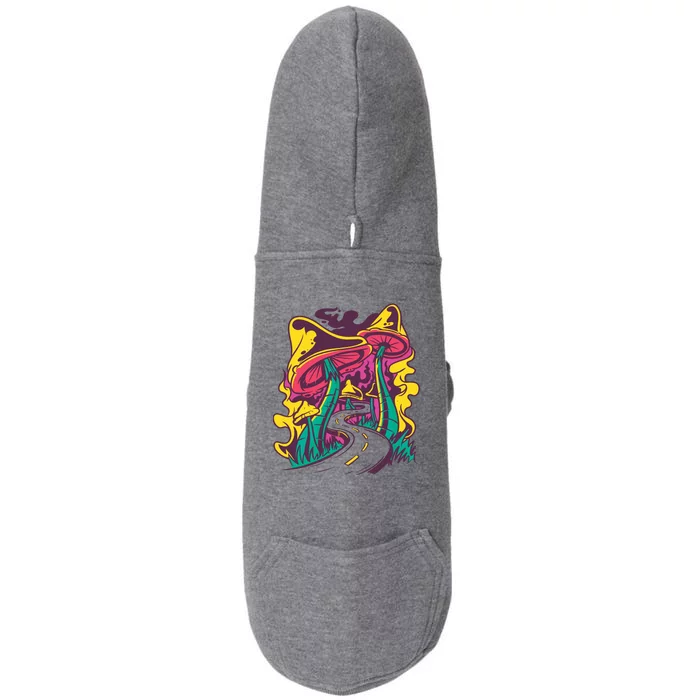 Trippy Mushroom Road Doggie 3-End Fleece Hoodie