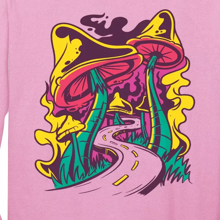 Trippy Mushroom Road Long Sleeve Shirt