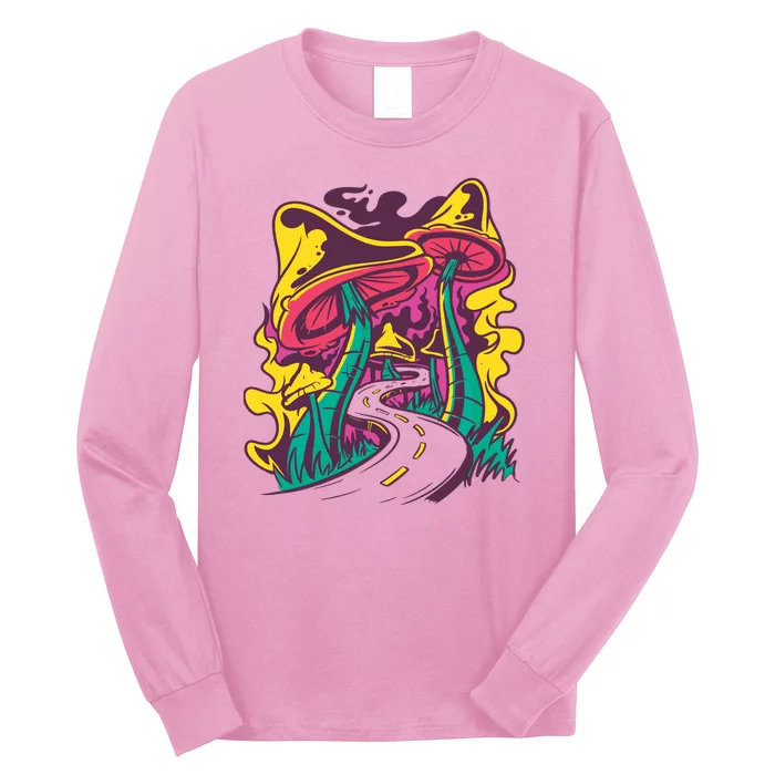 Trippy Mushroom Road Long Sleeve Shirt