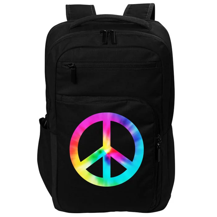 Trippy Rainbow Peace Sign Impact Tech Backpack