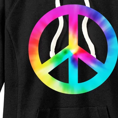 Trippy Rainbow Peace Sign Women's Fleece Hoodie