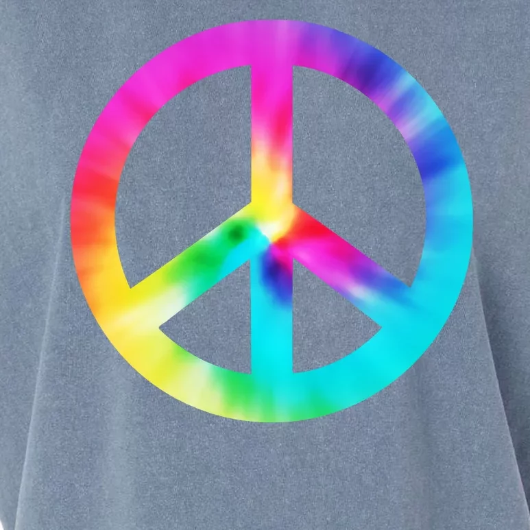 Trippy Rainbow Peace Sign Garment-Dyed Women's Muscle Tee