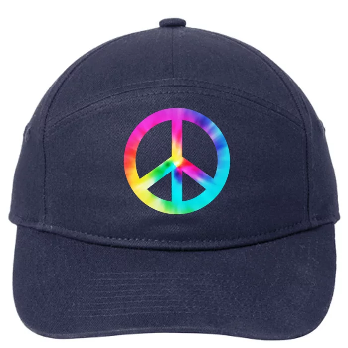 Trippy Rainbow Peace Sign 7-Panel Snapback Hat