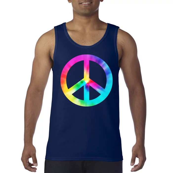 Trippy Rainbow Peace Sign Tank Top