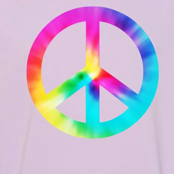 Trippy Rainbow Peace Sign Garment-Dyed Sweatshirt