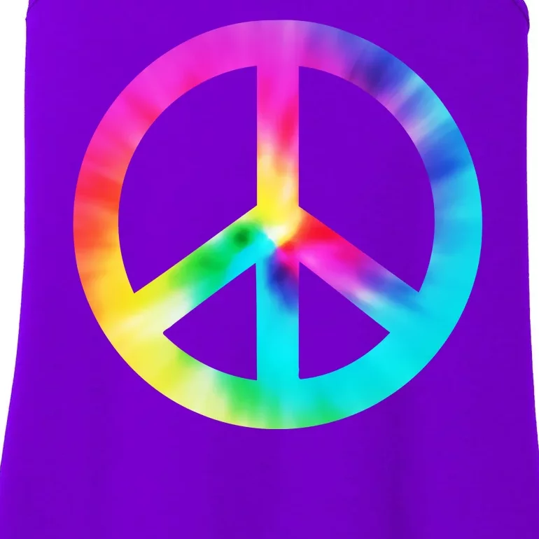 Trippy Rainbow Peace Sign Ladies Essential Tank