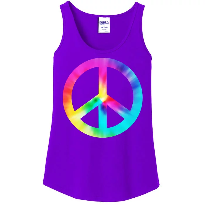 Trippy Rainbow Peace Sign Ladies Essential Tank