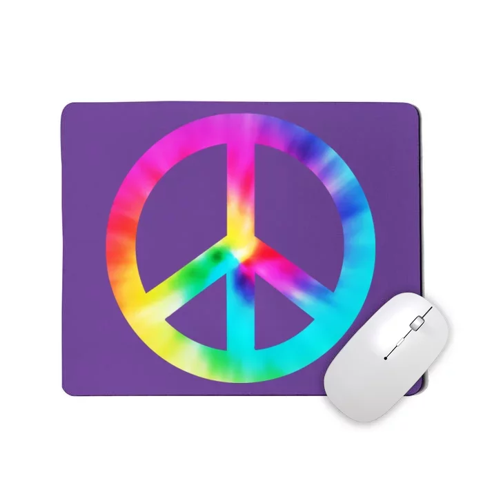 Trippy Rainbow Peace Sign Mousepad