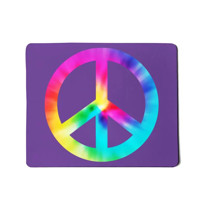 Trippy Rainbow Peace Sign Mousepad