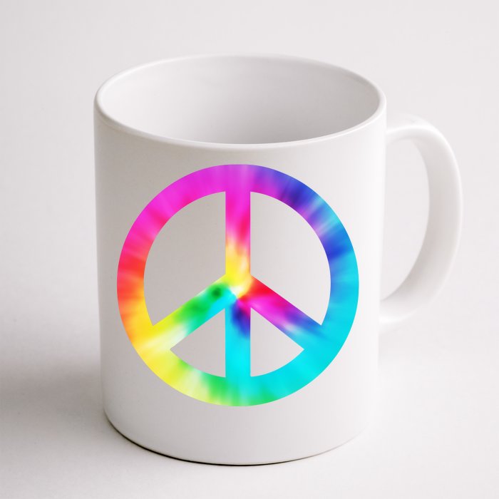 Trippy Rainbow Peace Sign Front & Back Coffee Mug