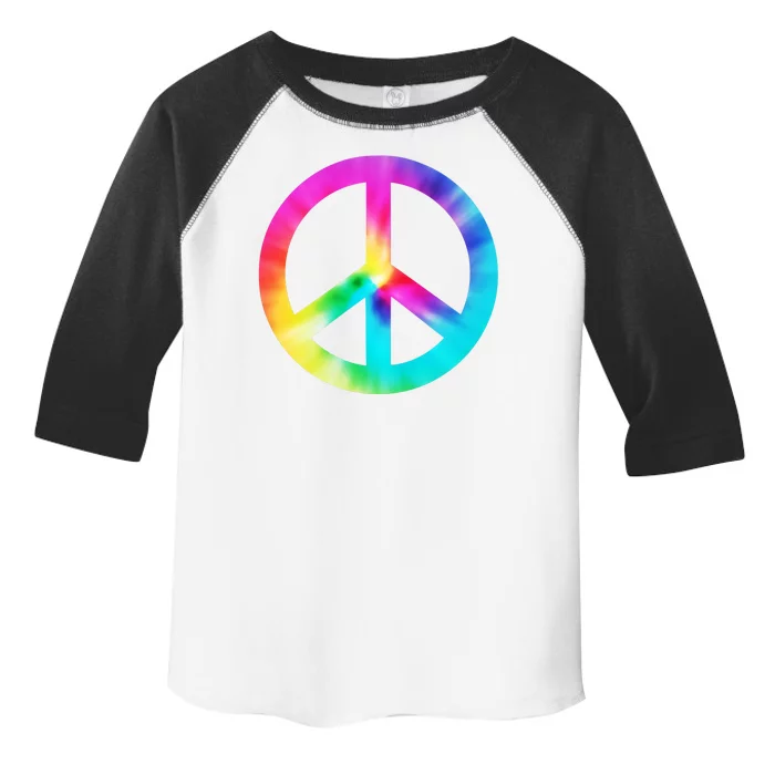 Trippy Rainbow Peace Sign Toddler Fine Jersey T-Shirt