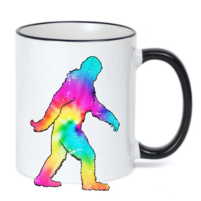 Trippy Sasquatch Tie Dye Colorful Bigfoot Black Color Changing Mug