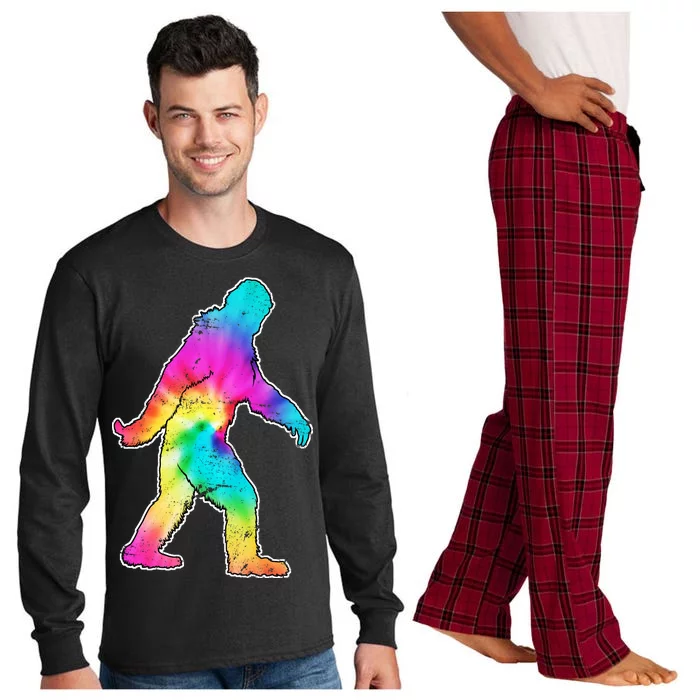 Trippy Sasquatch Tie Dye Colorful Bigfoot Long Sleeve Pajama Set