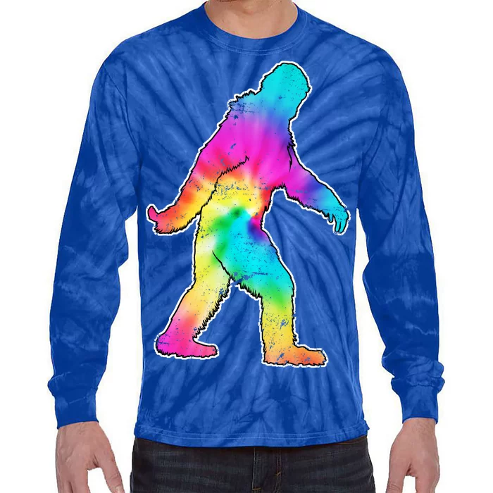 Trippy Sasquatch Tie Dye Colorful Bigfoot Tie-Dye Long Sleeve Shirt