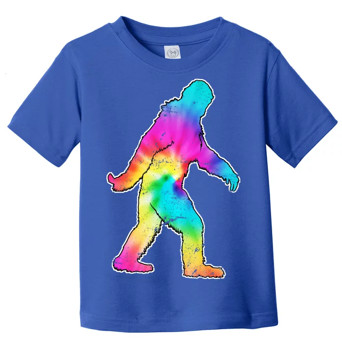 Trippy Sasquatch Tie Dye Colorful Bigfoot Toddler T-Shirt