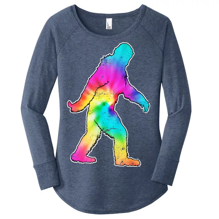 Trippy Sasquatch Tie Dye Colorful Bigfoot Women's Perfect Tri Tunic Long Sleeve Shirt