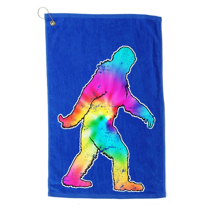 Trippy Sasquatch Tie Dye Colorful Bigfoot Platinum Collection Golf Towel