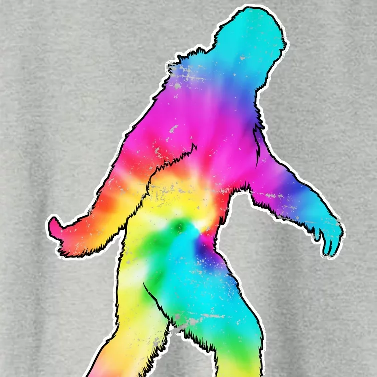 Trippy Sasquatch Tie Dye Colorful Bigfoot Women's Crop Top Tee