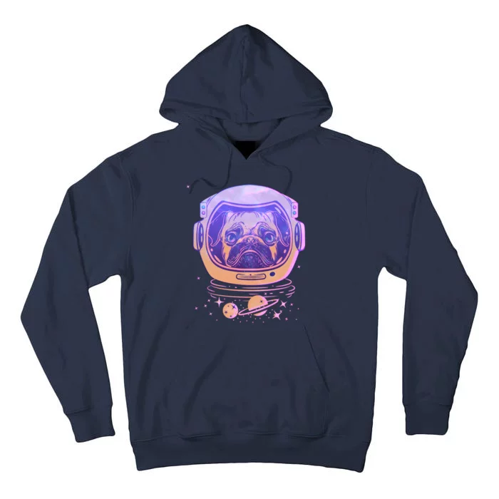 Trippy Space Colors Astronaut Pug Dog Tall Hoodie