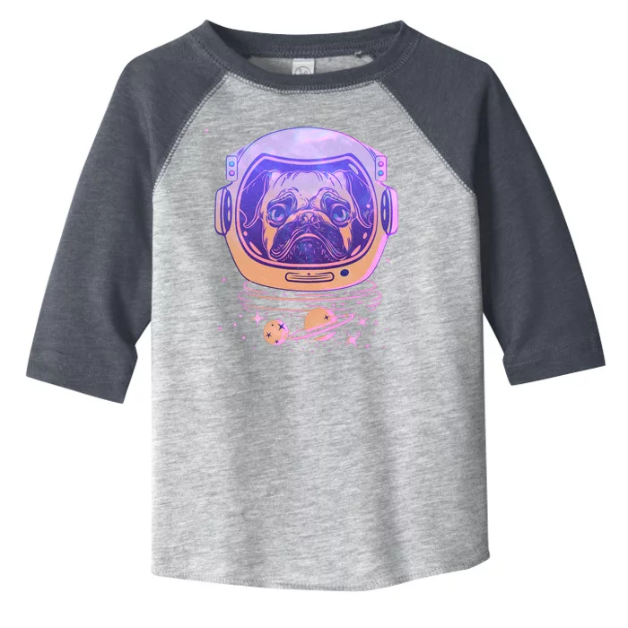 Trippy Space Colors Astronaut Pug Dog Toddler Fine Jersey T-Shirt