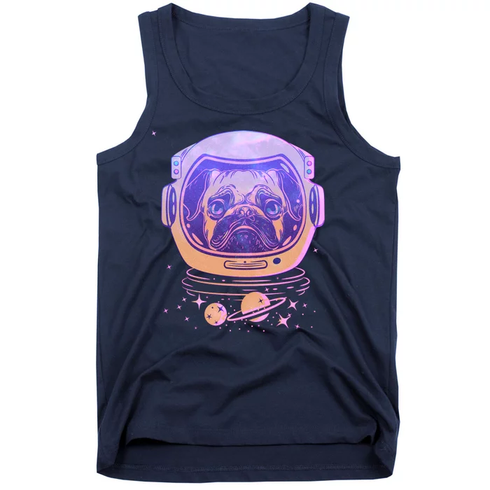 Trippy Space Colors Astronaut Pug Dog Tank Top