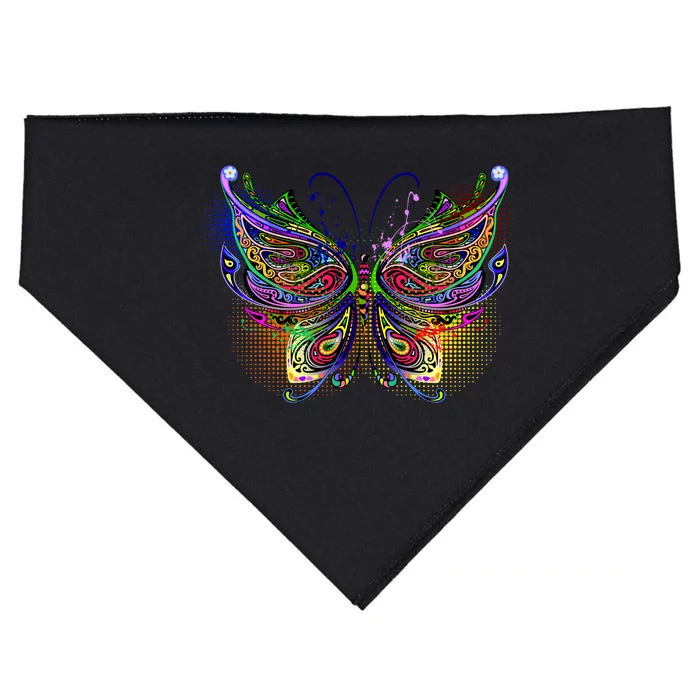 Trippy Variegated Butterfly USA-Made Doggie Bandana