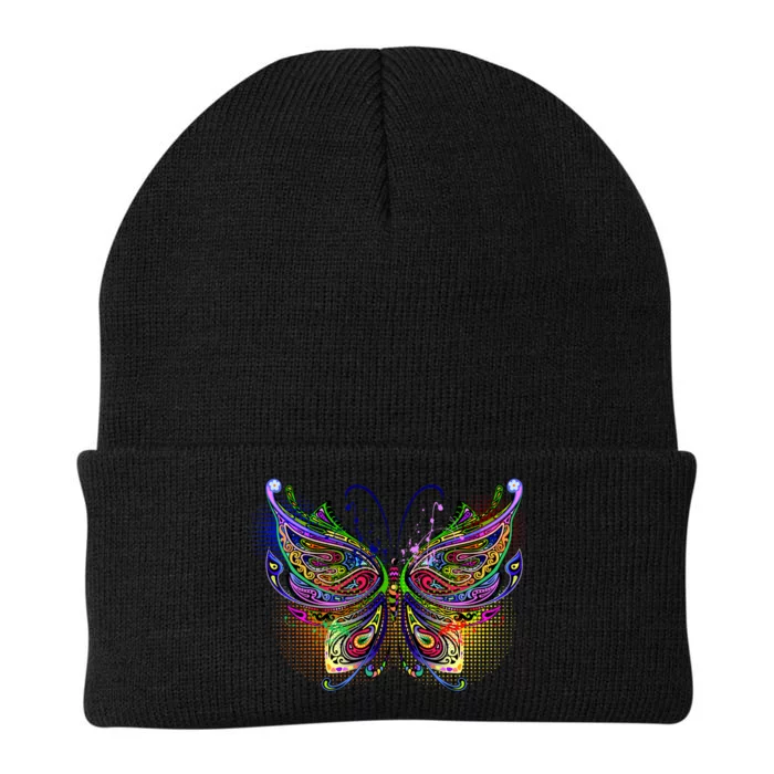 Trippy Variegated Butterfly Knit Cap Winter Beanie