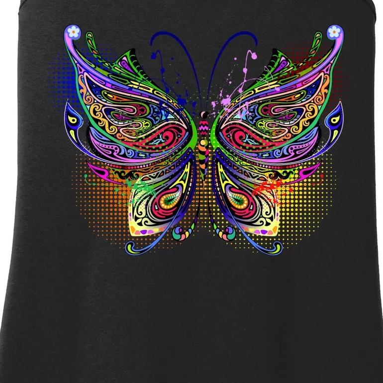 Trippy Variegated Butterfly Ladies Essential Tank