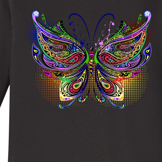 Trippy Variegated Butterfly Baby Long Sleeve Bodysuit