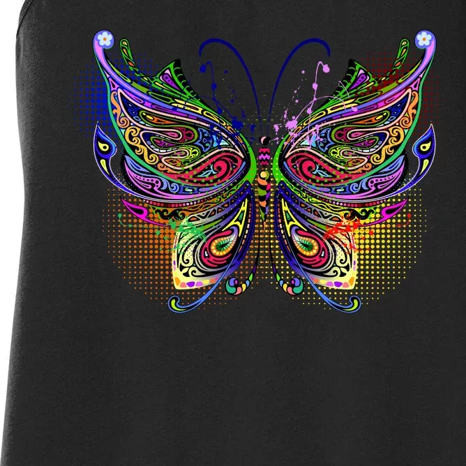 Trippy Variegated Butterfly Women's Racerback Tank