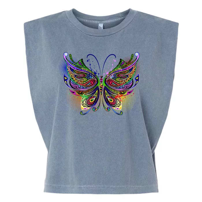 Trippy Variegated Butterfly Garment-Dyed Women's Muscle Tee