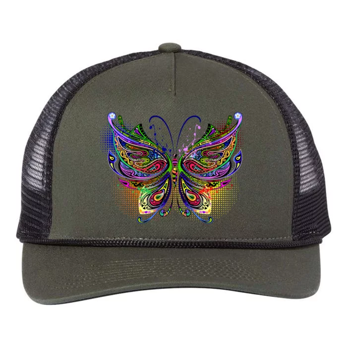 Trippy Variegated Butterfly Retro Rope Trucker Hat Cap