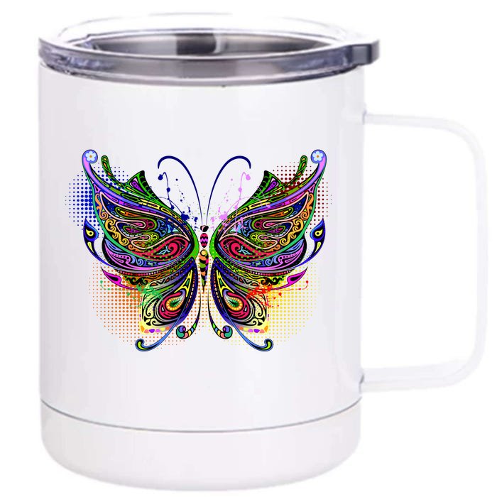 Trippy Variegated Butterfly Front & Back 12oz Stainless Steel Tumbler Cup