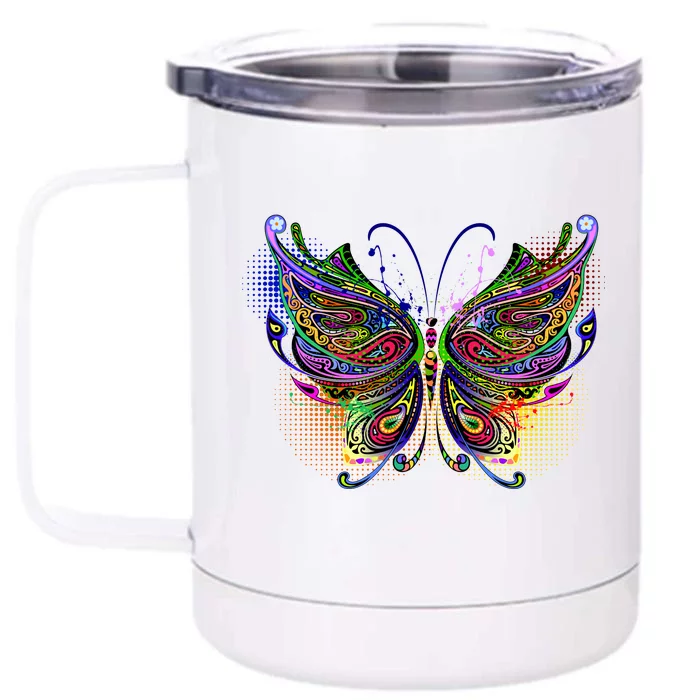 Trippy Variegated Butterfly Front & Back 12oz Stainless Steel Tumbler Cup