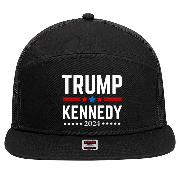 Trump Rfk Jr 2024 Trump Kennedy 7 Panel Mesh Trucker Snapback Hat