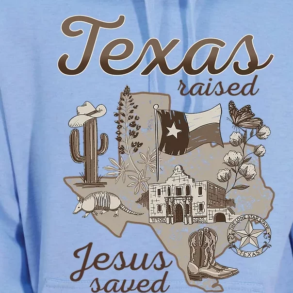 Texas Raised Jesus Saved Unisex Surf Hoodie