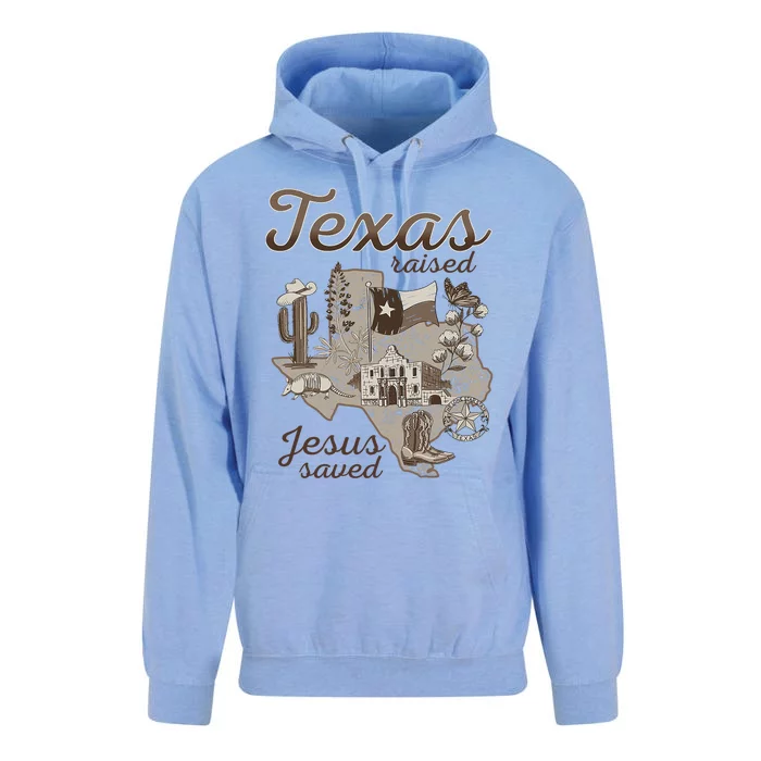 Texas Raised Jesus Saved Unisex Surf Hoodie