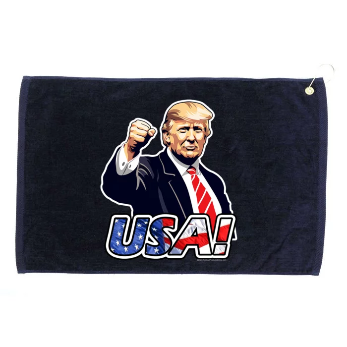 Trump Rally July 2024 Fist Pump Usa Donald Trump Survivor Gift Grommeted Golf Towel