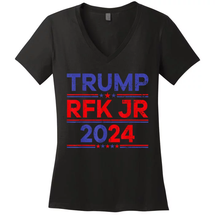 Trump Rfk Jr 2024 Trump Kennedy 2024 Women's V-Neck T-Shirt