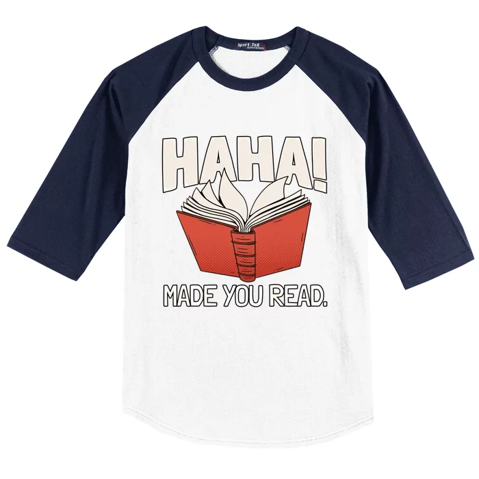 Teaching Reading Joke Bookworm Gift Baseball Sleeve Shirt