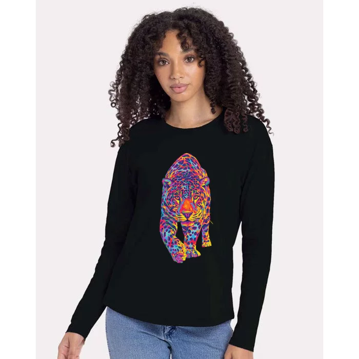 The Rainbow Jaguar Womens Cotton Relaxed Long Sleeve T-Shirt