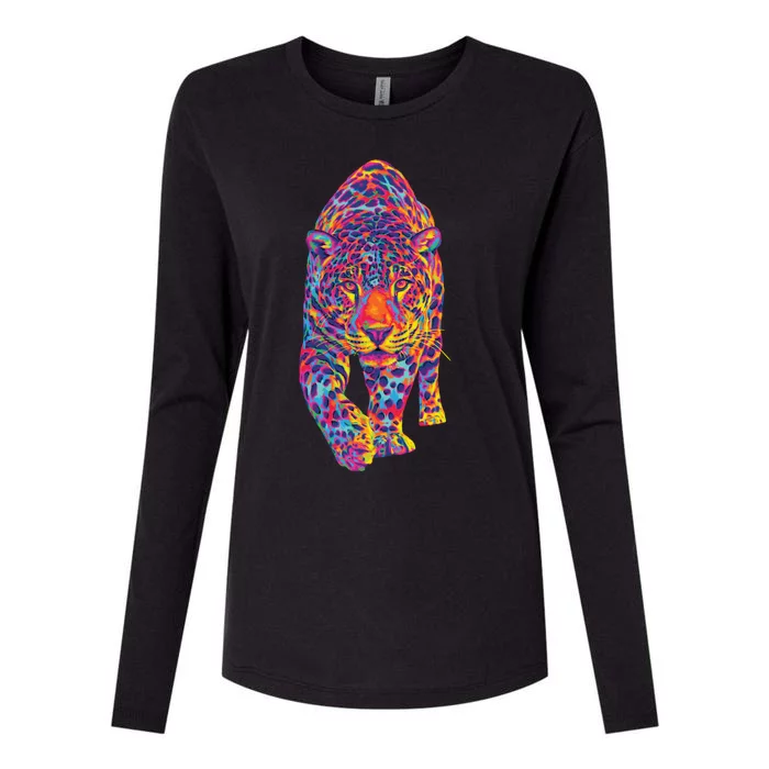 The Rainbow Jaguar Womens Cotton Relaxed Long Sleeve T-Shirt