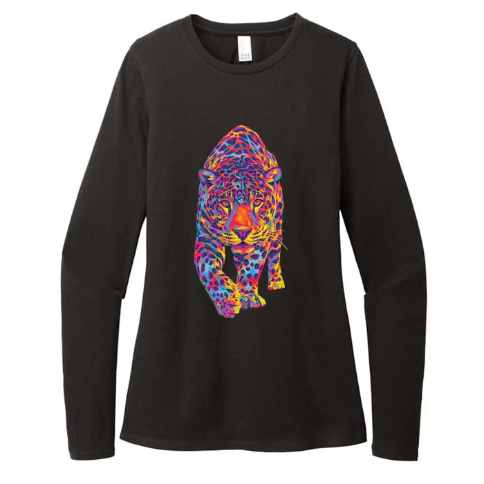 The Rainbow Jaguar Womens CVC Long Sleeve Shirt