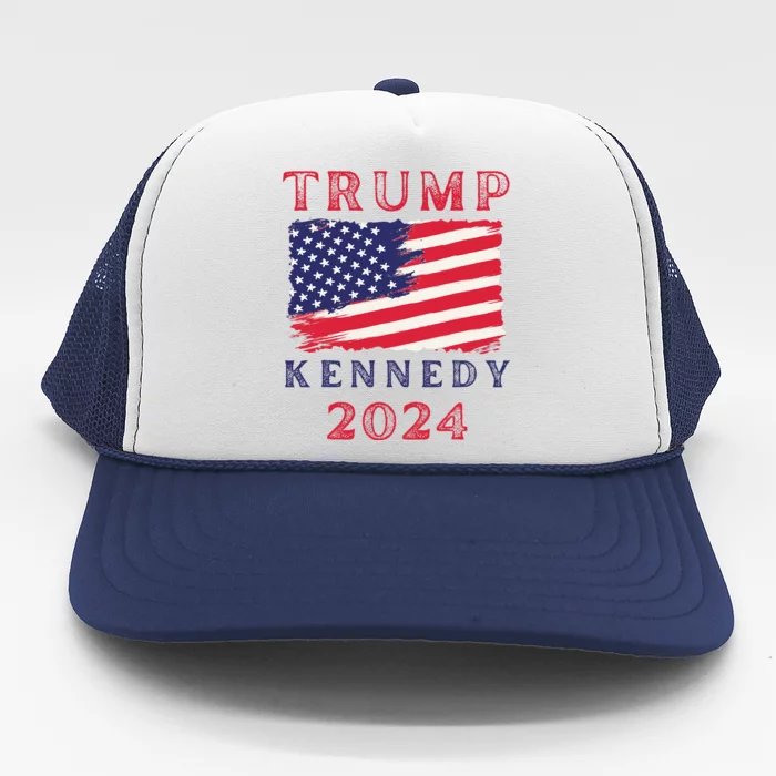 Trump Rfk Kennedy Presidential Campaign American Flag 2024 Trucker Hat