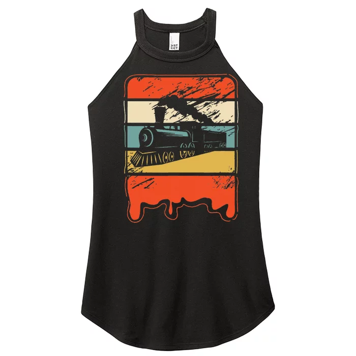 Train Railroad Locomotive Engineer Women’s Perfect Tri Rocker Tank