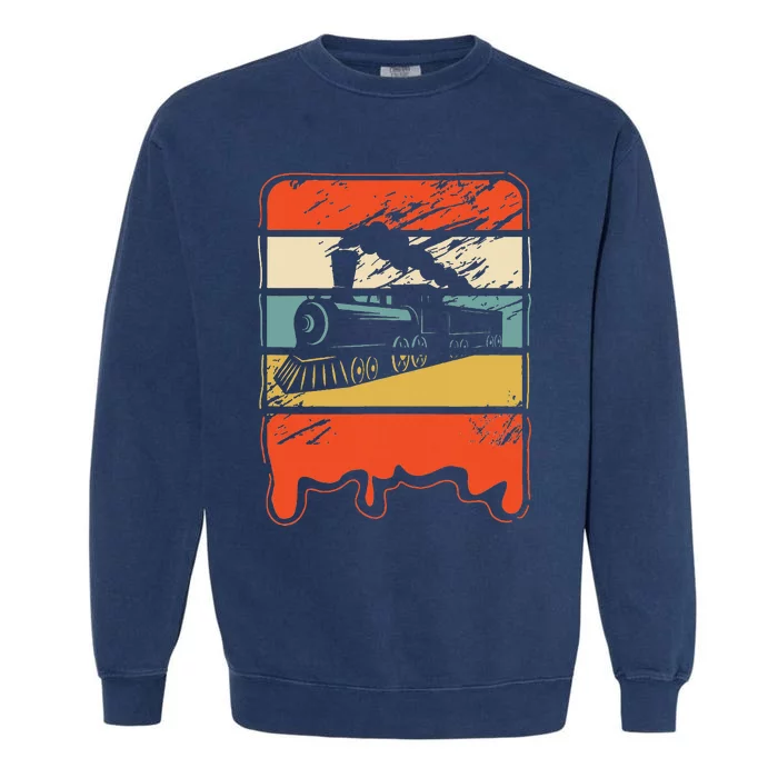 Train Railroad Locomotive Engineer Garment-Dyed Sweatshirt