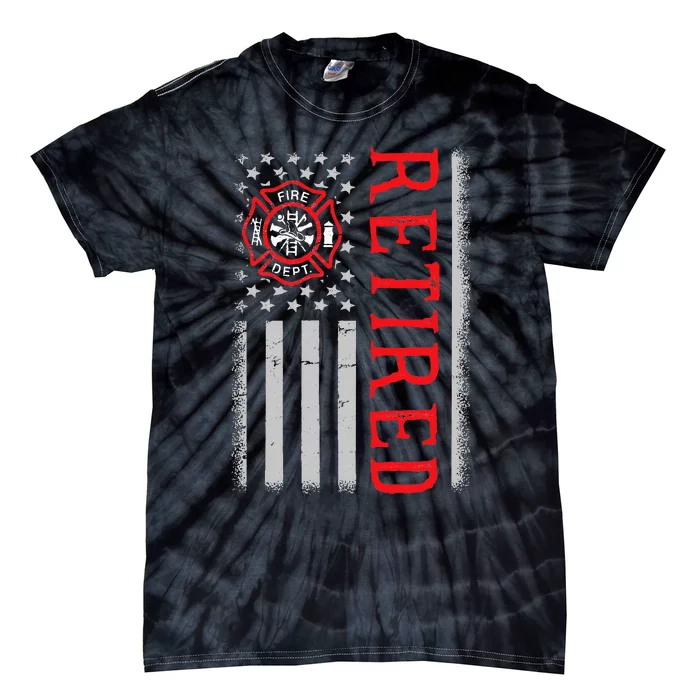 Thin Red Line Firefighter American Flag Retired Gift Tie-Dye T-Shirt