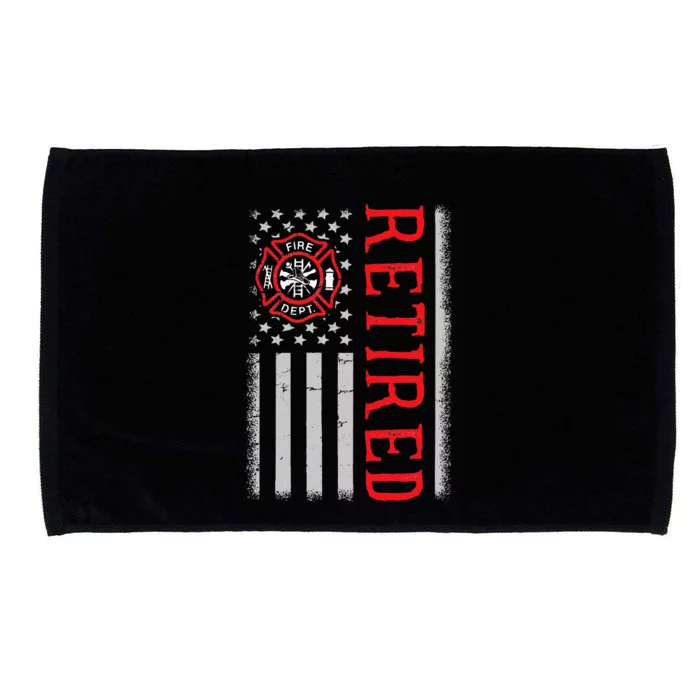 Thin Red Line Firefighter American Flag Retired Gift Microfiber Hand Towel