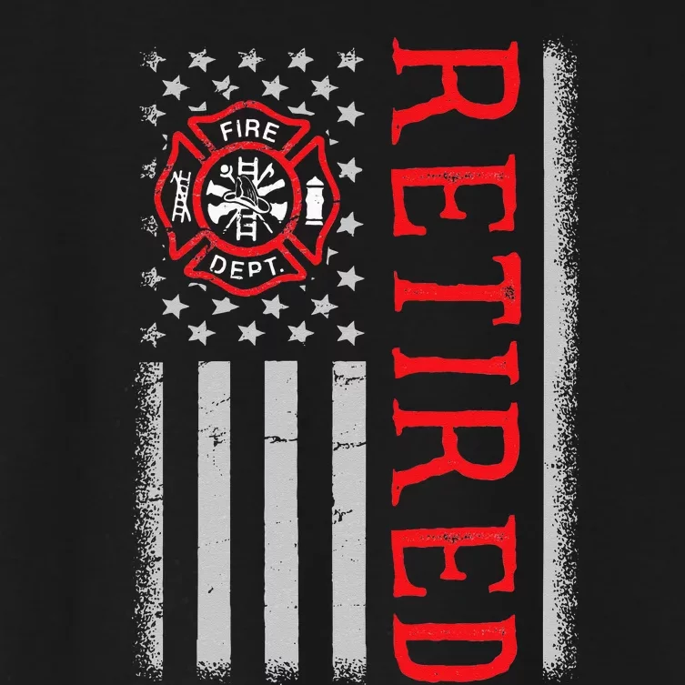 Thin Red Line Firefighter American Flag Retired Gift Women's Crop Top Tee