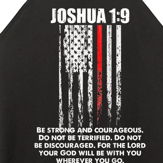 Thin Red Line Firefighter Bible Verse Christian Women’s Perfect Tri Rocker Tank